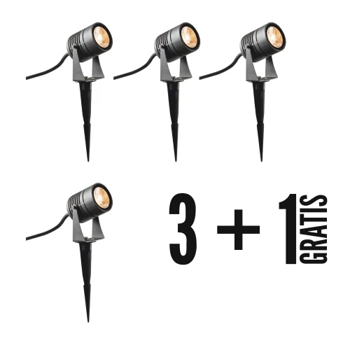 LED SPIKE 3+1 gratis reflektor ogrodowy SLV antracyt