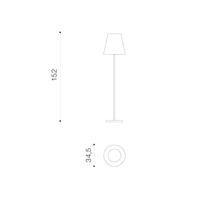 dekoracyjna lampa ogrodowa HAVANA FLOOR wymiarowanie