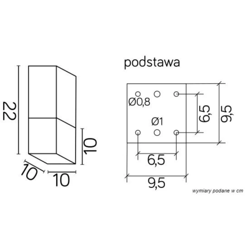 CUBE CB-MAX S BL lampa sufitowa zewnętrzna SU-MA wymiary