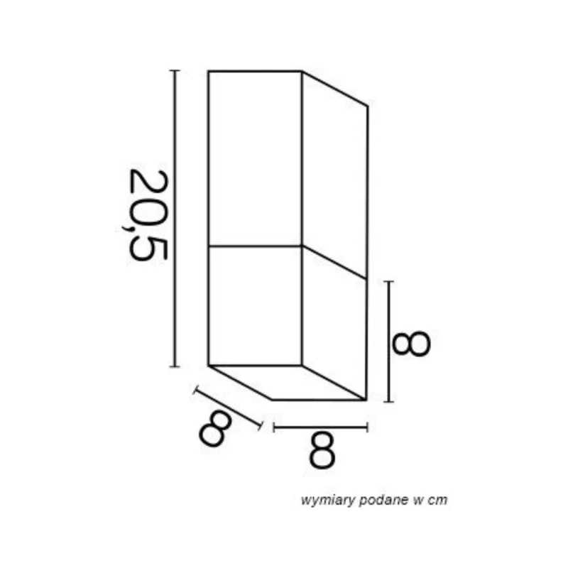 CUBE CB-S AL lampa sufitowa zewnętrzna SU-MA wymiary