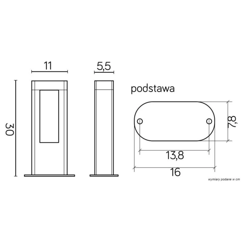 EVO GL15401 lampa podłogowa ogrodowa SU-MA wymiarowanie