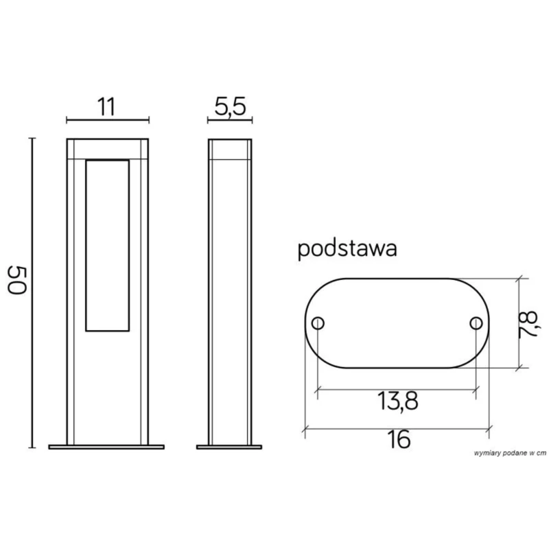 EVO GL15402 lampa podłogowa ogrodowa SU-MA wymiarowanie