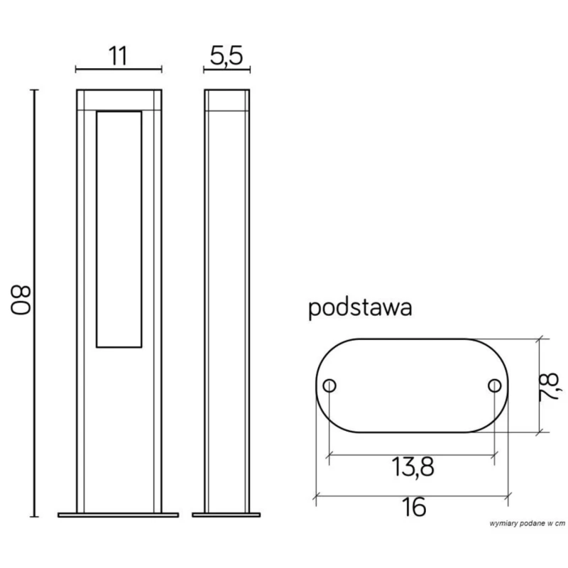 EVO GL15403 lampa podłogowa ogrodowa SU-MA wymiarowanie