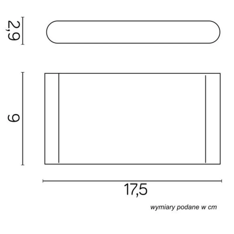 Slim M1016 DG lampa elewacyjna światło góra dół wymiarowanie