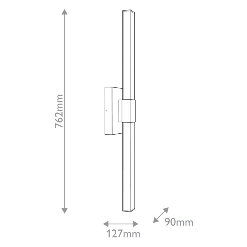 NOCAR L kinkiet zewnętrzny wymiarowanie