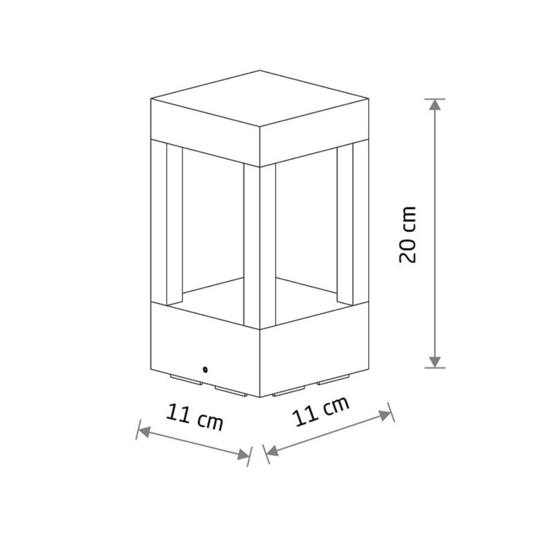 minimalistyczna lampa zewnętrzna CORTO LED wymiarowanie