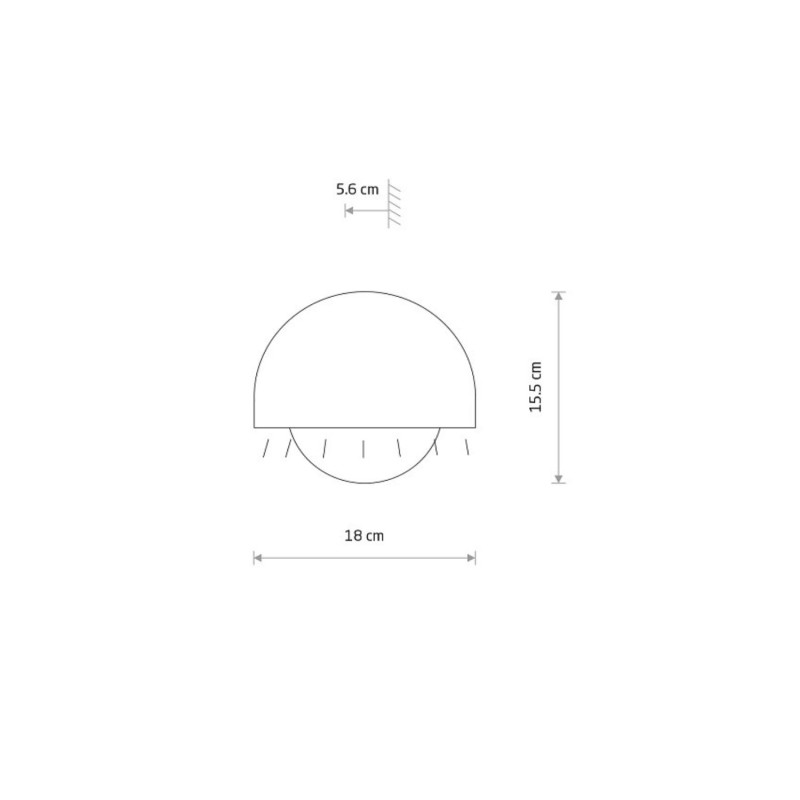 nowoczesna lampa ścienna CABO LED  wymiarowanie