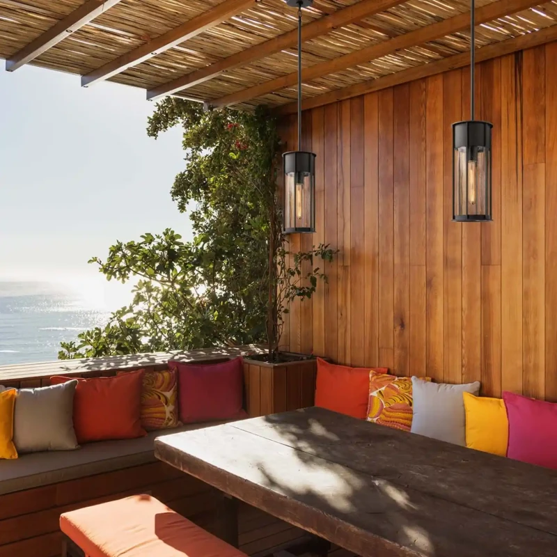 lampa zewnętrzna wisząca CAMILLO czarna