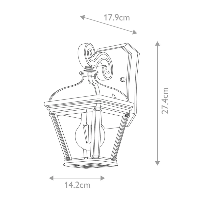 BAYVIEW S latarnia naścienna Elstead Lighting wymiary
