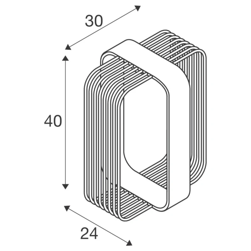 GRID CUBE lampa na taras SLV wymiary